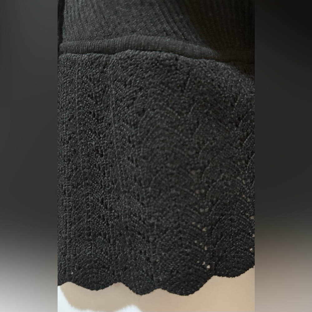 Aster Black Cropped Square Neck Drawstring Sweater - image 5